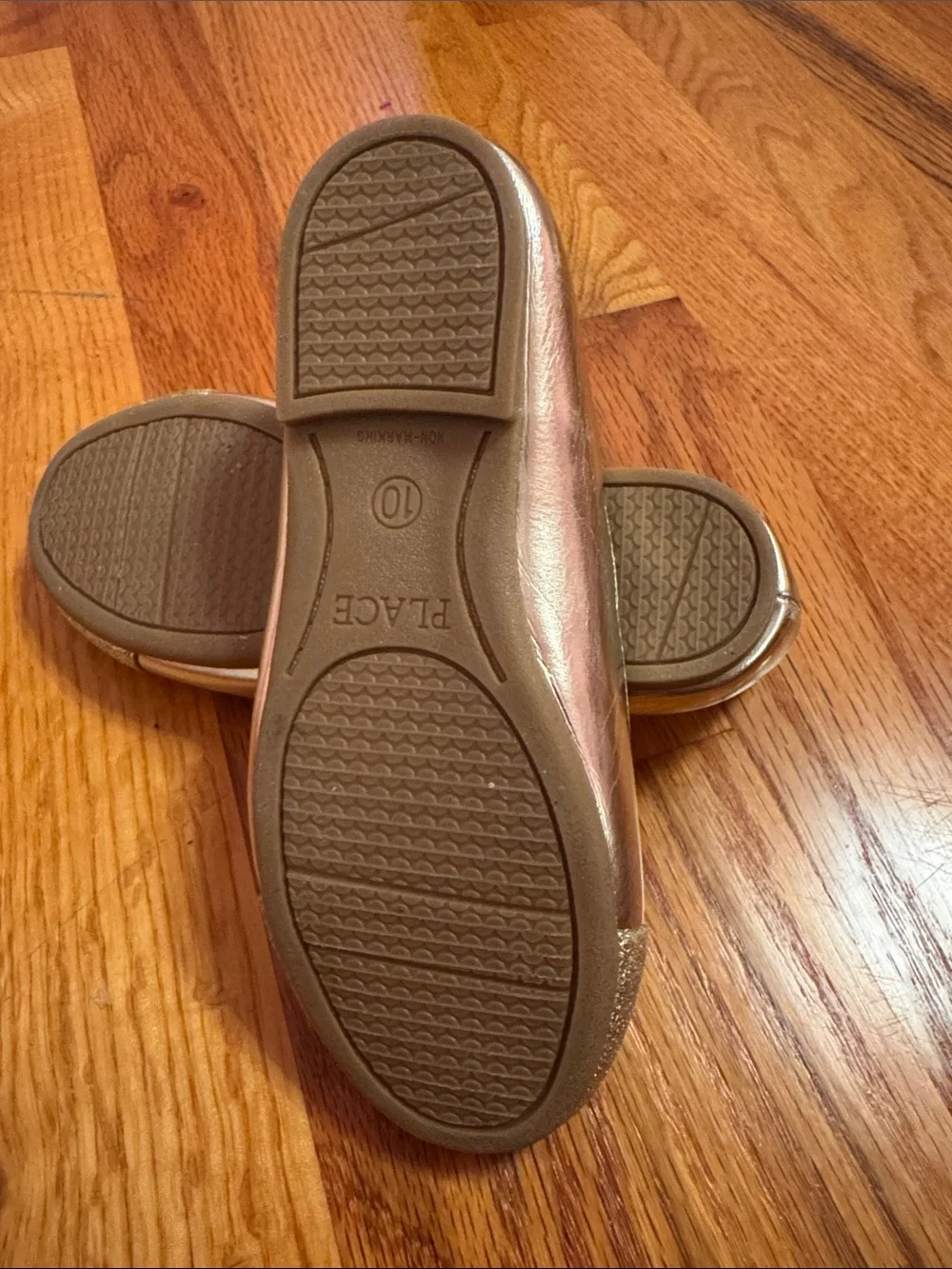 The Children's Place Gold Glitter Mary Jane Flats